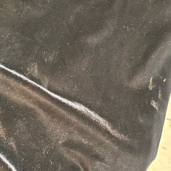 Vintage Womens Dress 12 Black Velvet Jeffrey Dara Long Evening Beaded Side Slits - Picture 10 of 11